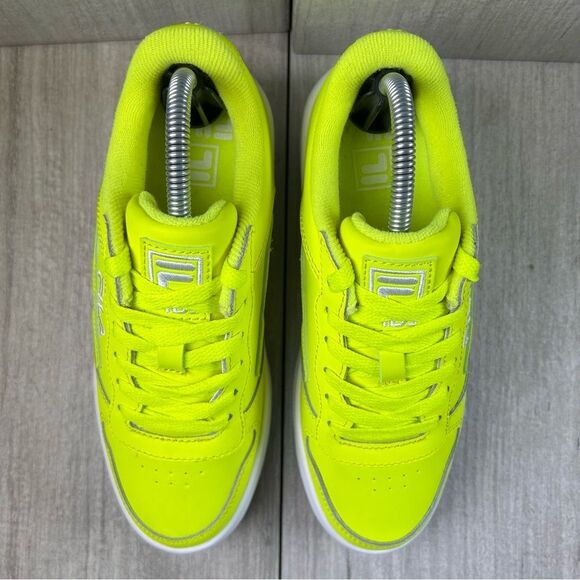 NEW Fila WX-100 Neon Yellow Sneaker Lace Up Athletic Shoe Womens Size 5 - Picture 6 of 10